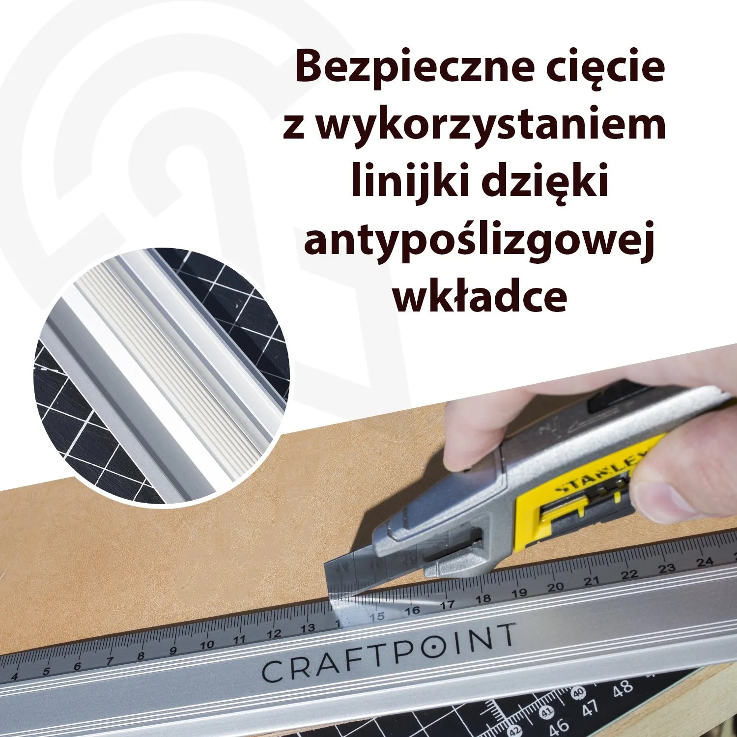 Linijka do cięcia z antypoślizgową wkładką 20cm/30cm – CraftPoint
