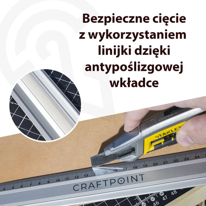 Linijka do cięcia z antypoślizgową wkładką 20cm/30cm – CraftPoint