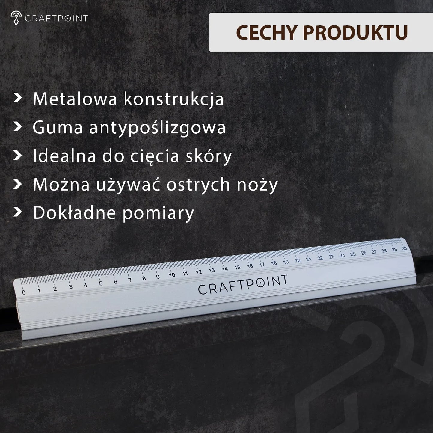 Linijka do cięcia z antypoślizgową wkładką 20cm/30cm – CraftPoint