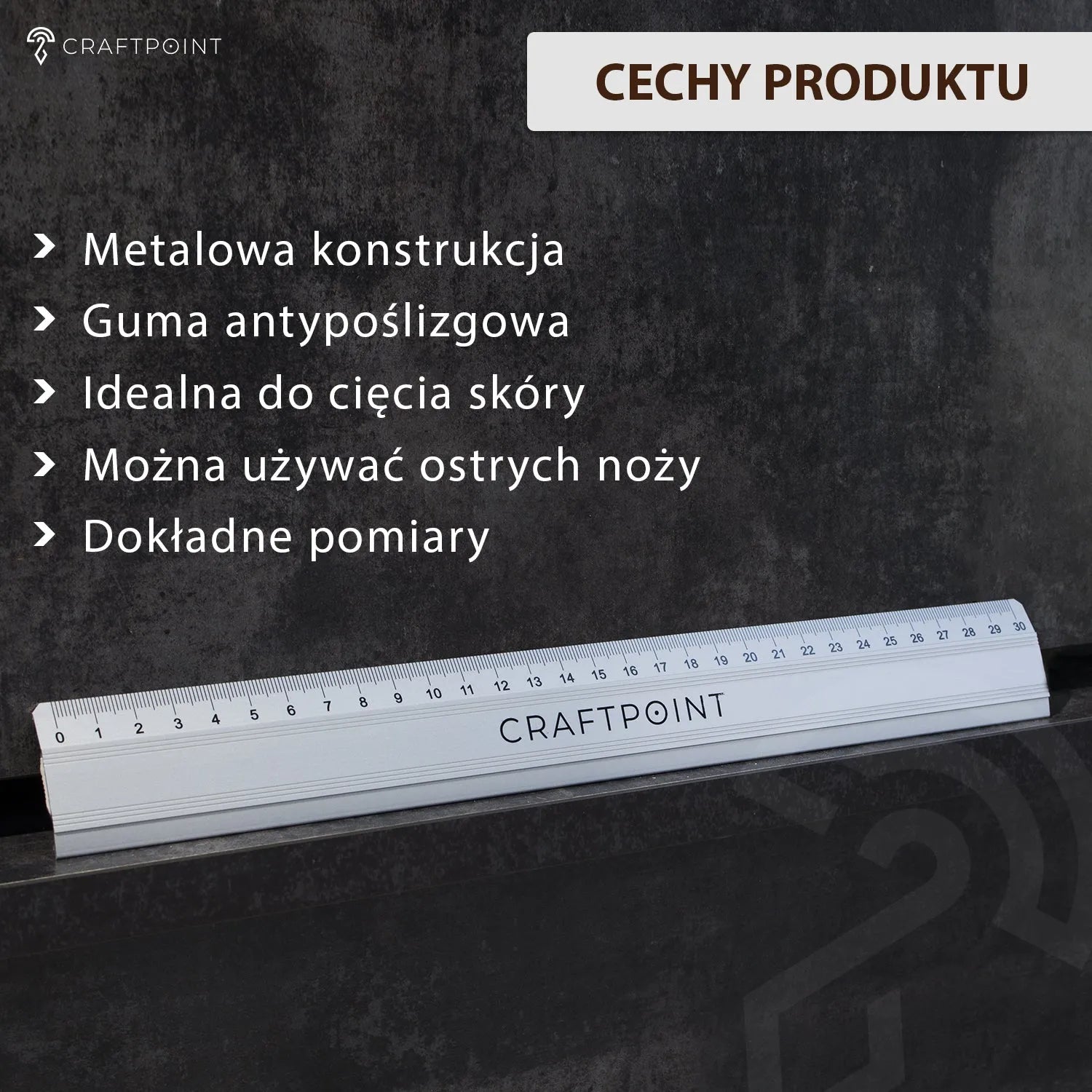 Linijka do cięcia z antypoślizgową wkładką 20cm/30cm – CraftPoint