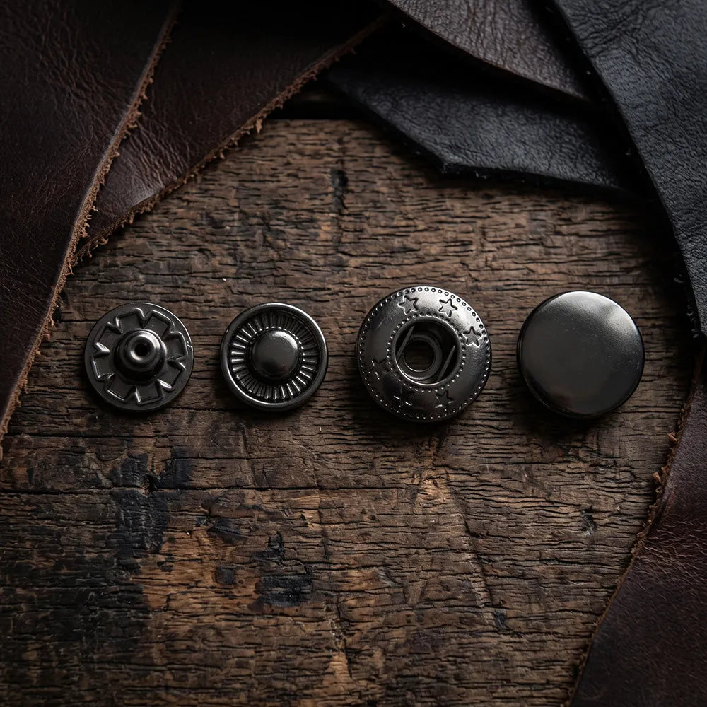 Napy (zatrzaski) 15mm - gun black - 10 kompletów – CraftPoint