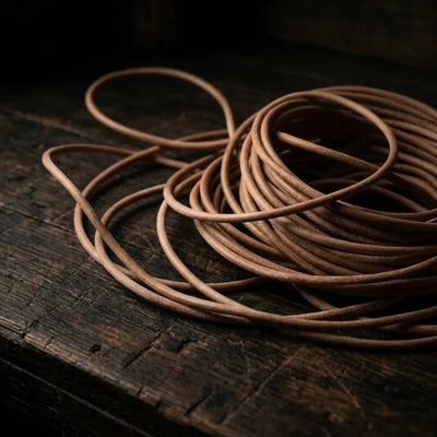 Rzemień skórzany 2/3/4/5/6mm okrągły 100cm - Naturalny – CraftPoint